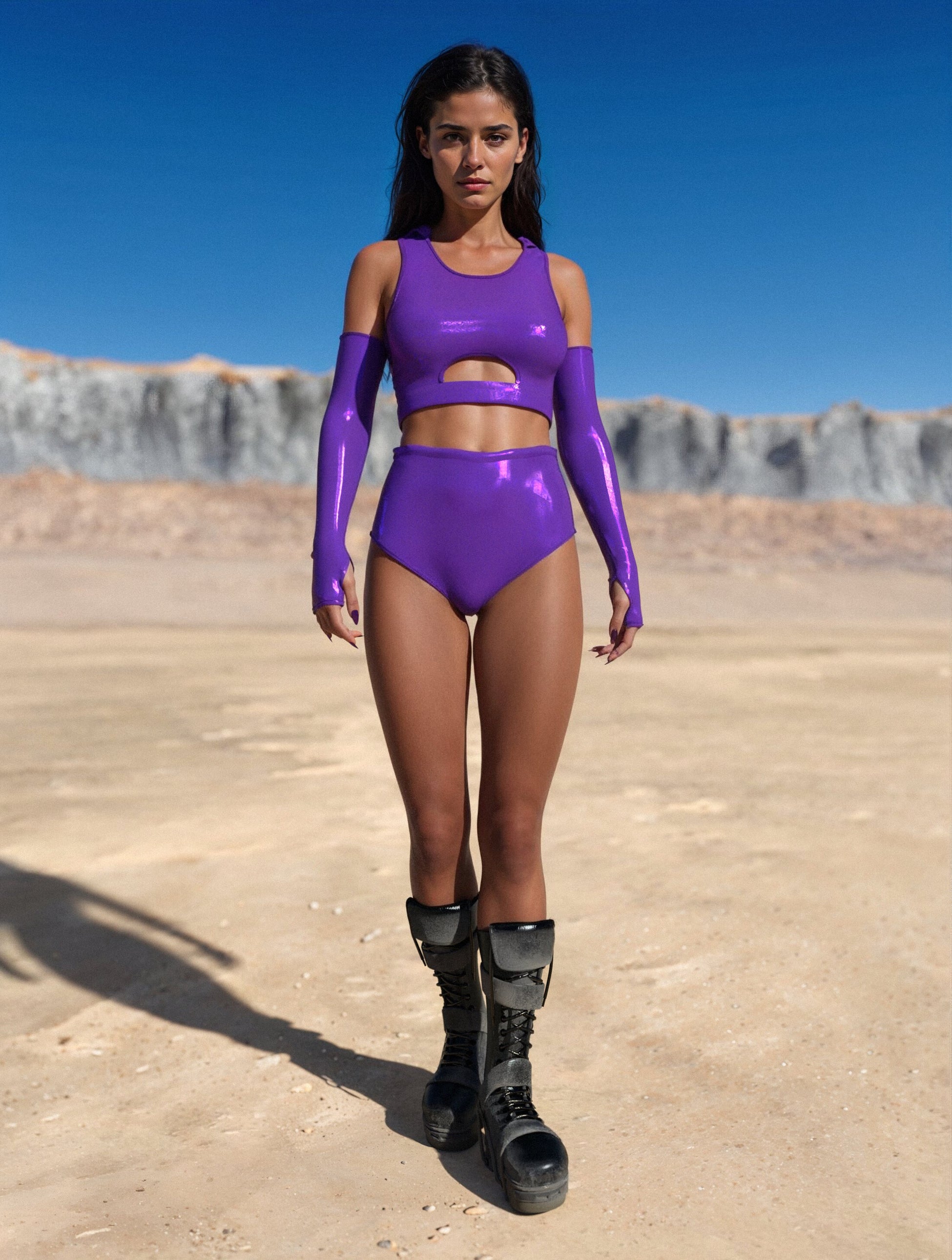 Luxe Violet Hooded Belt Top 2