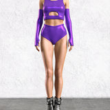 Luxe Violet Hooded Belt Top