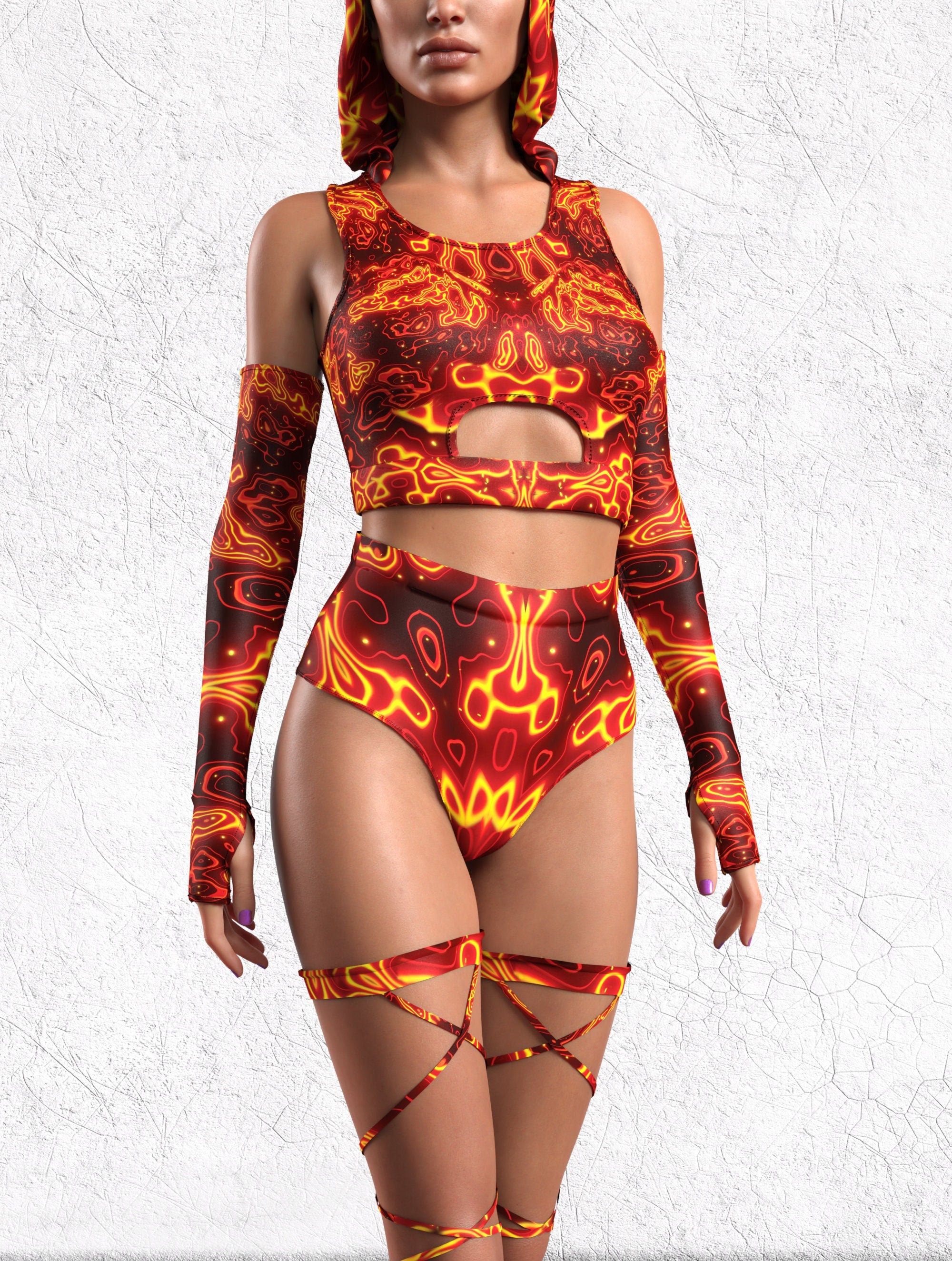 Blazing Fury Hooded Belt Top 6