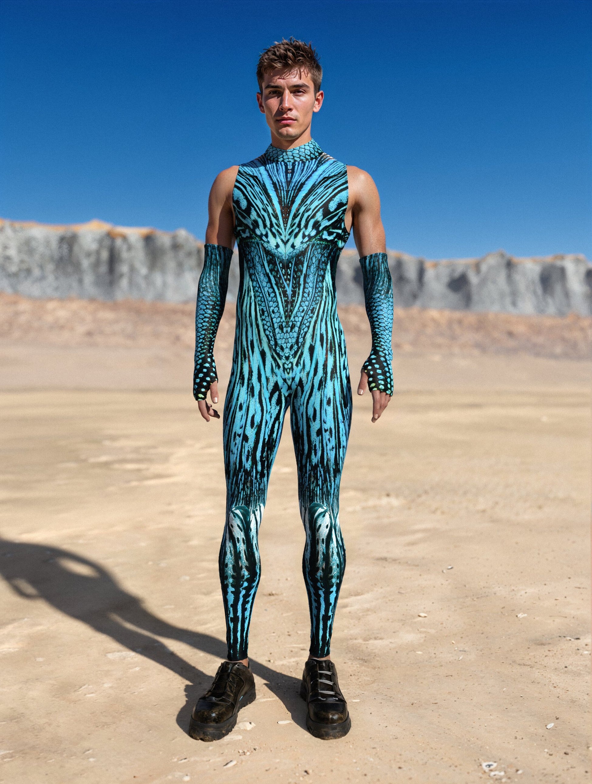 Blue Hypnotic Male Sleeveless Costume 2