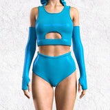 Luxe Sky Hooded Belt Top