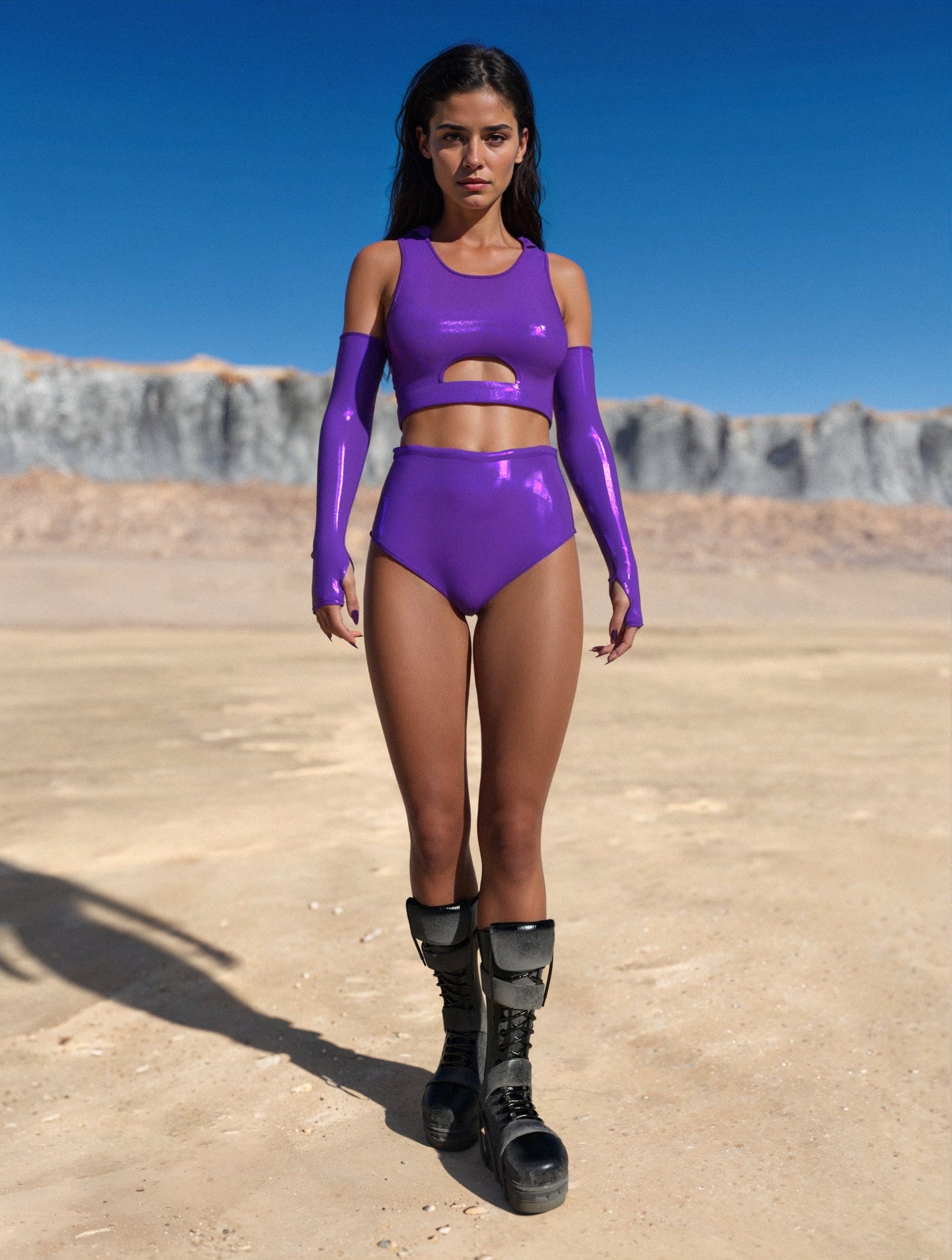 Luxe Violet Cut HW Shorts 1