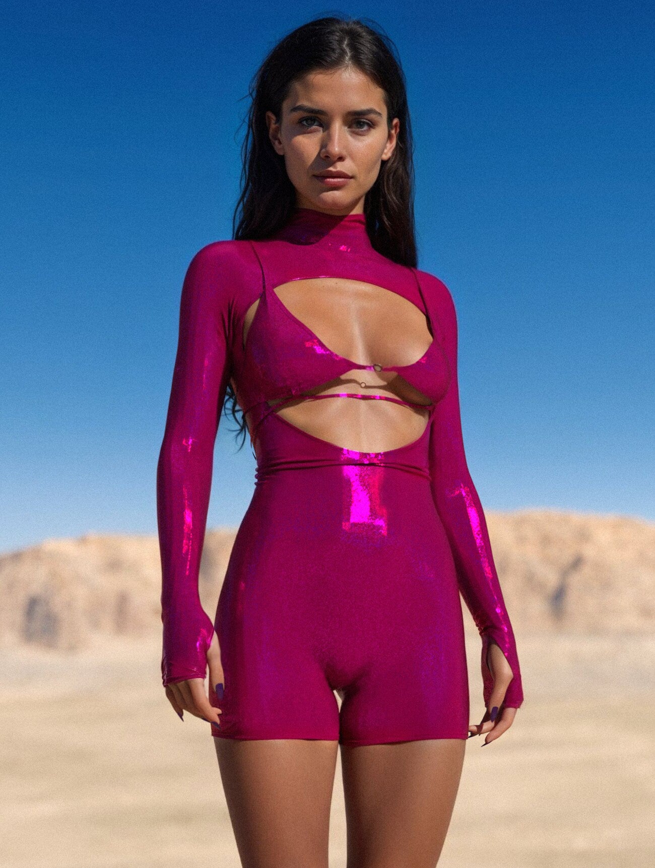 Luxe Rose Open Heart Romper 1