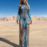 Desert Spirit Mesh Keyhole Dress Set