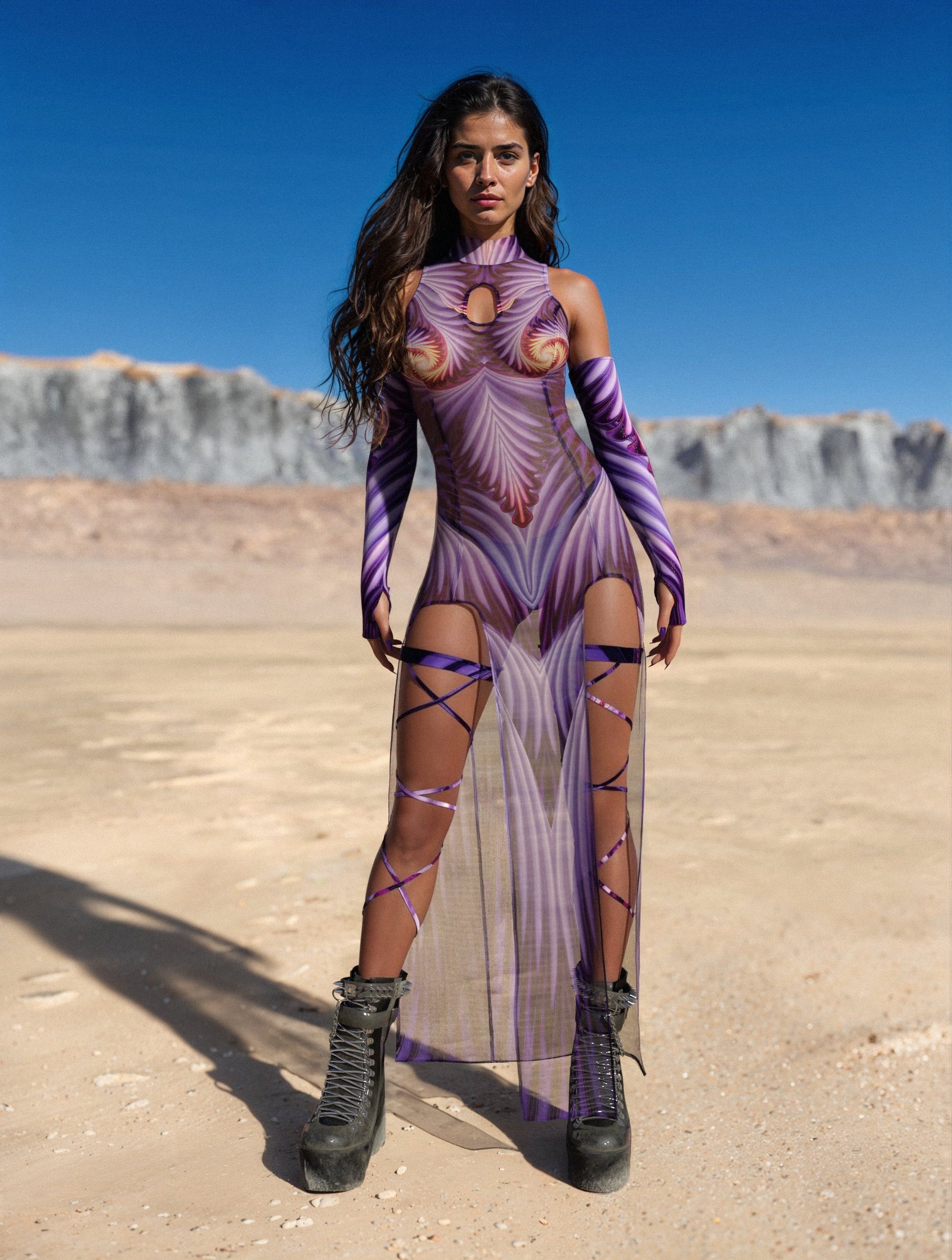 Psyverse Mesh Keyhole Dress Set 2