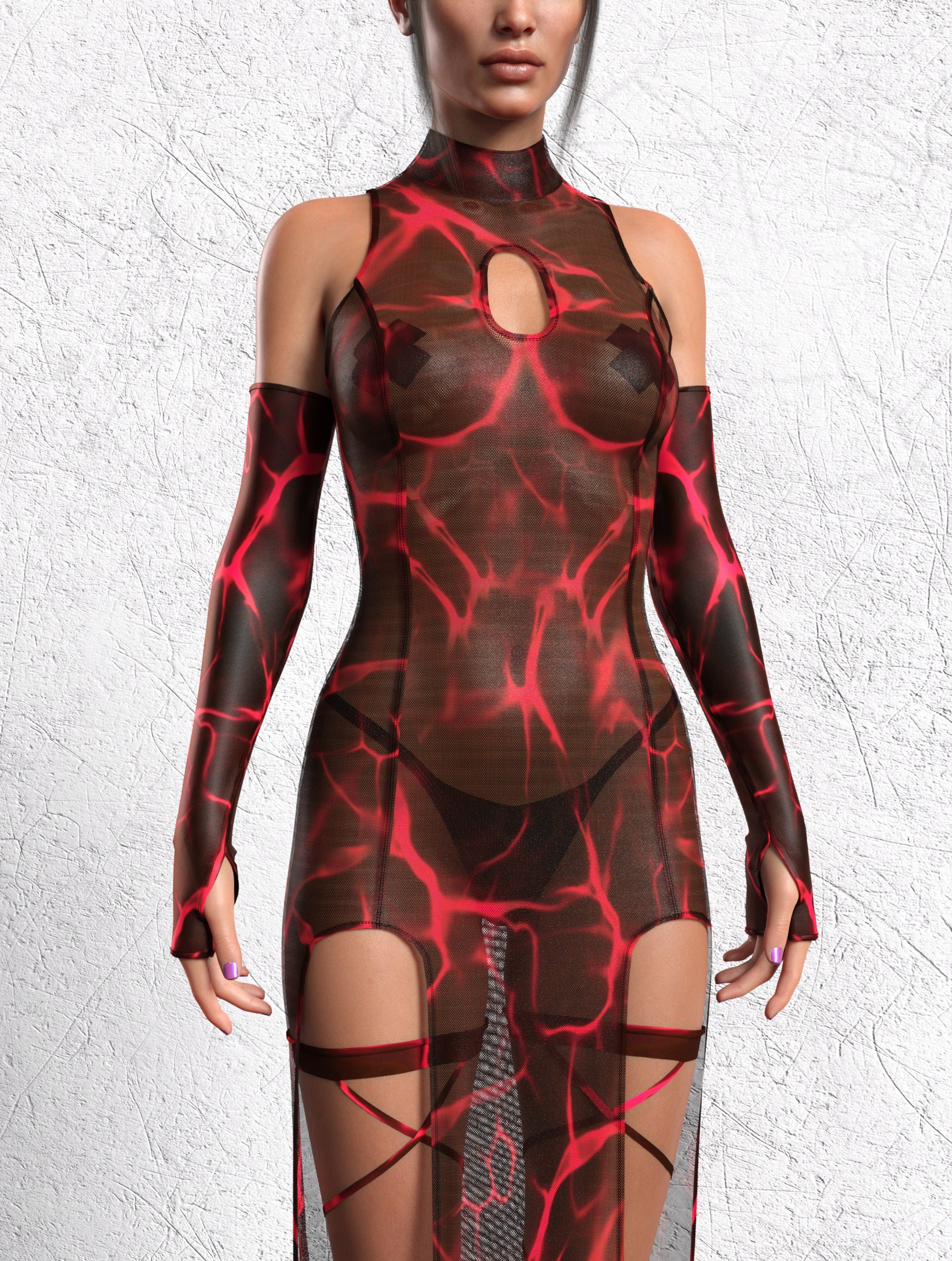 Dust Devil Mesh Keyhole Dress Set 6