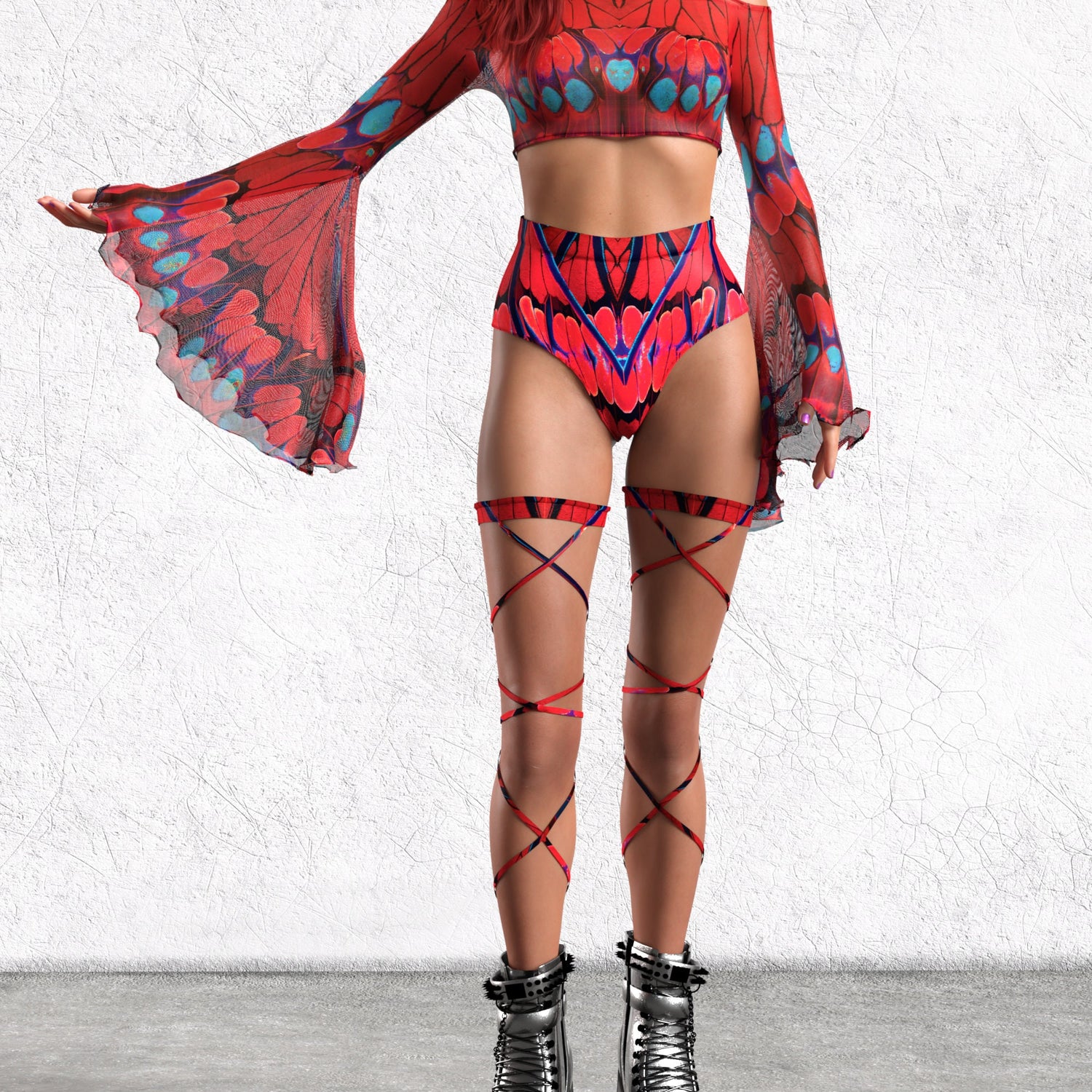 Carmine Cut HW Shorts Lycra