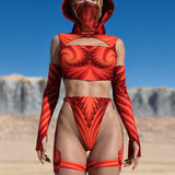 Psyverse Red O-Ring Bikini Chaps