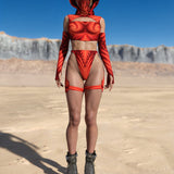 Psyverse Red O-Ring Bikini Chaps