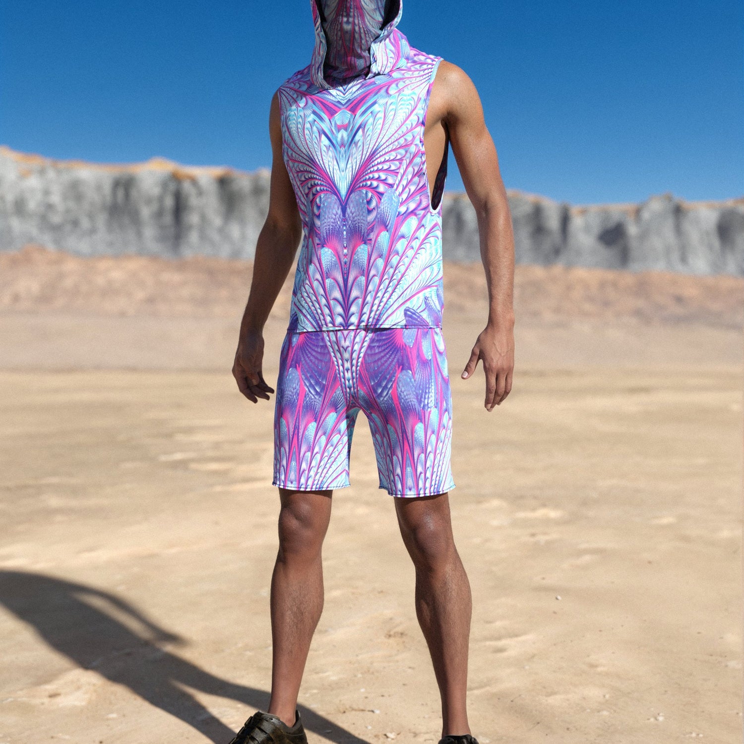 Desert Glow Male Rave Shorts Festival