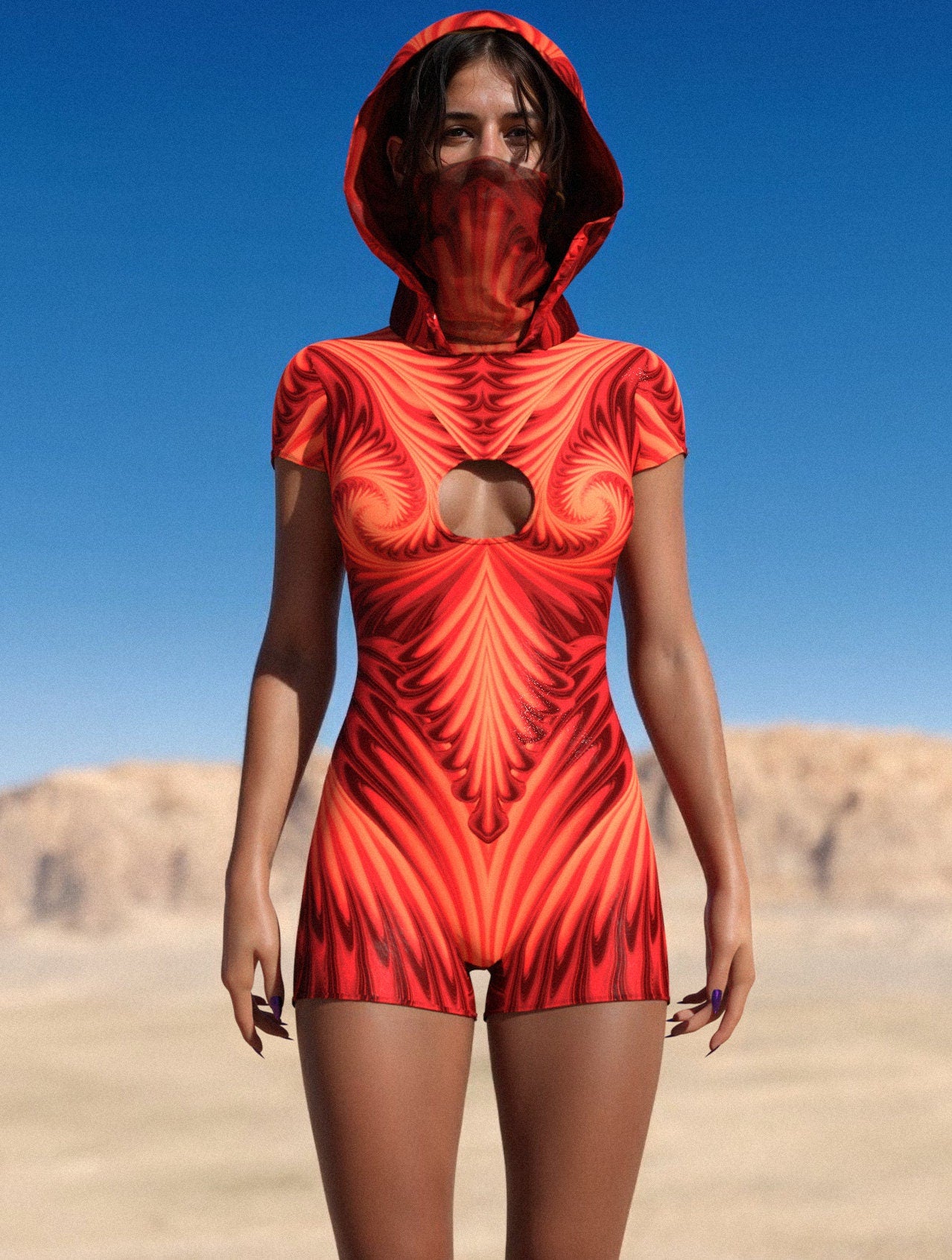 Psyverse Red Short Sleeve Romper 1