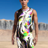 Rainbow Spill Male Rave Shorts