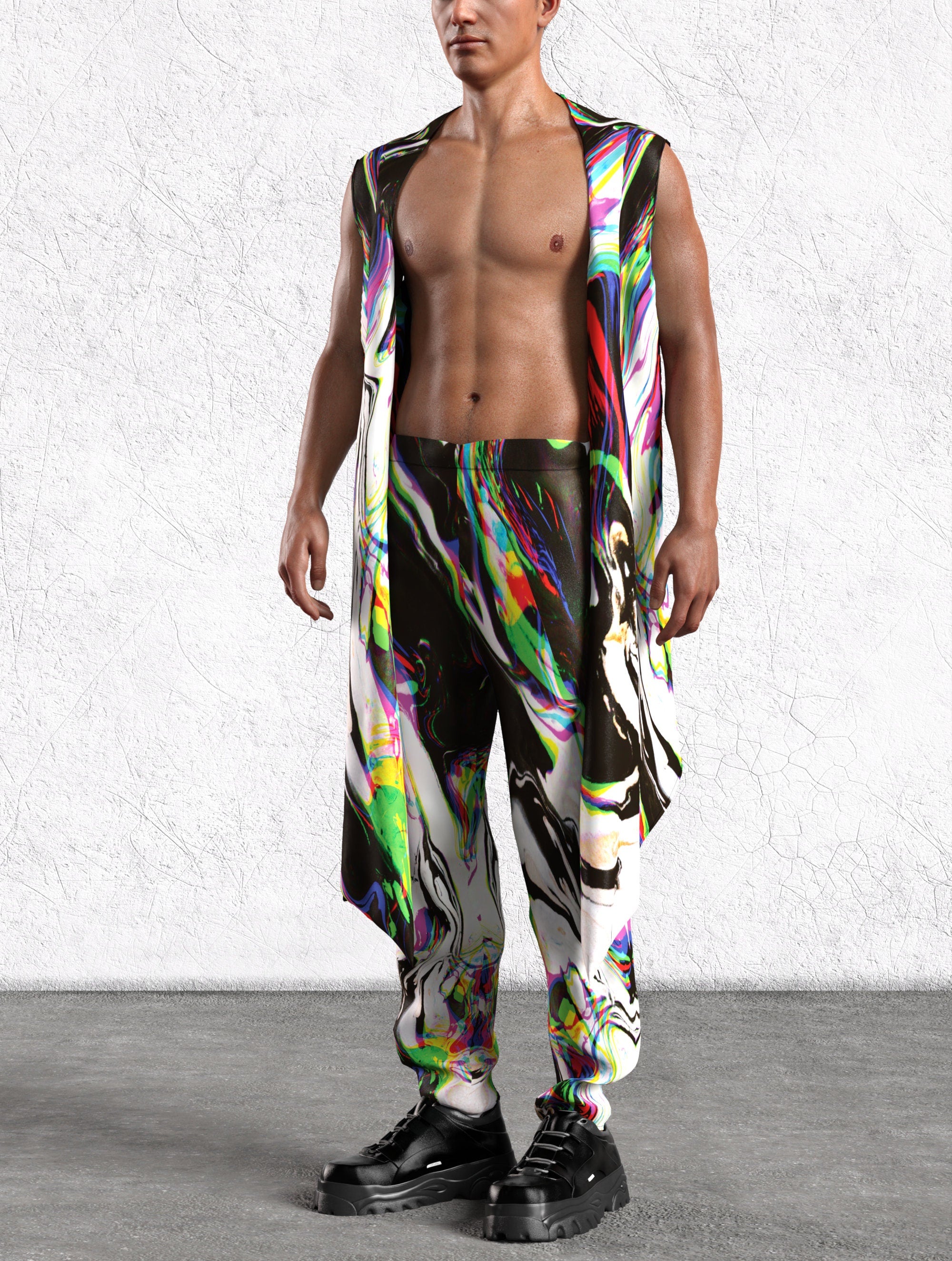 Rainbow Spill Male Set Lycra