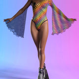 Prism Break Mesh Bare Back Leotard