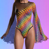 Prism Break Mesh Bare Back Leotard