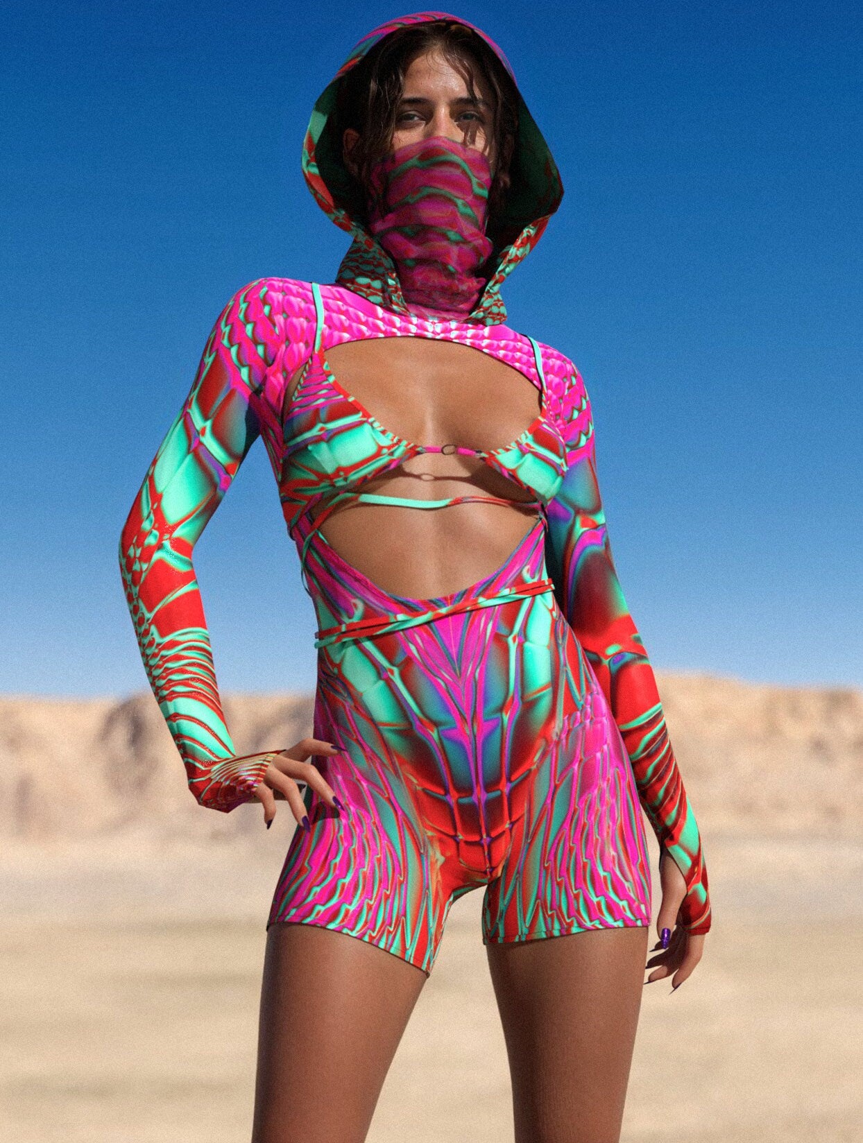 Vortex Open Heart Romper 1