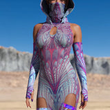 Desert Glow Mesh Keyhole Dress Set