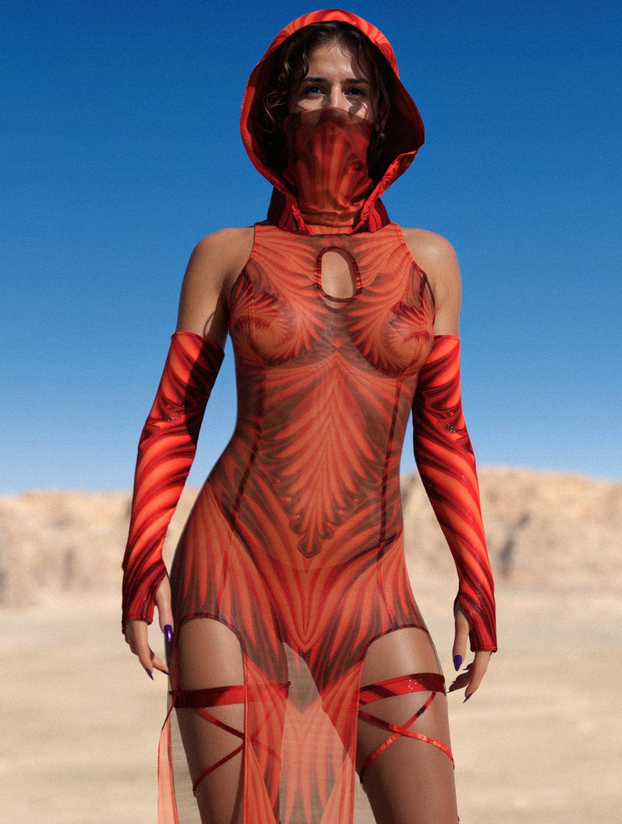 Psyverse Red Rave Hood 2