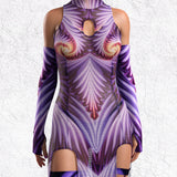 Psyverse Mesh Keyhole Dress Set