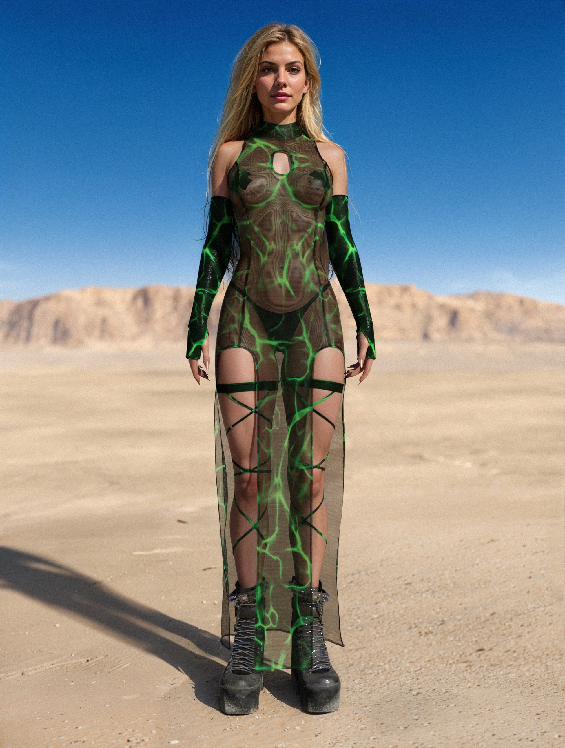 Dust Spectre Mesh Keyhole Dress Set 2