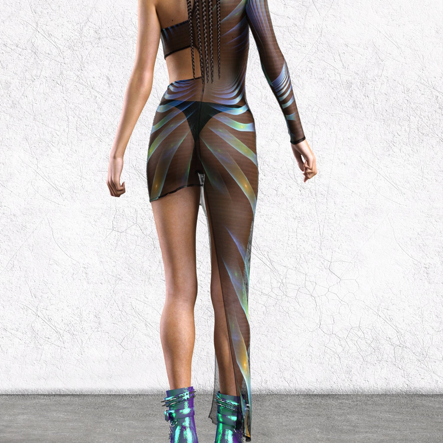 Intercept Mesh Asymmetrical Dress 6