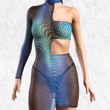 X Ice Mesh Asymmetrical Dress