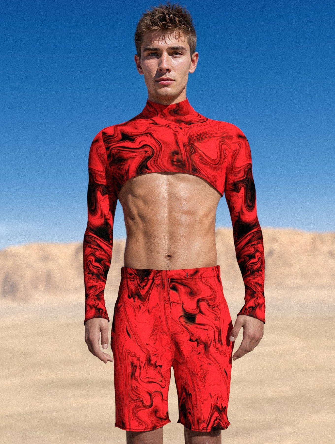 Bloodshot Male Rave Shorts 1