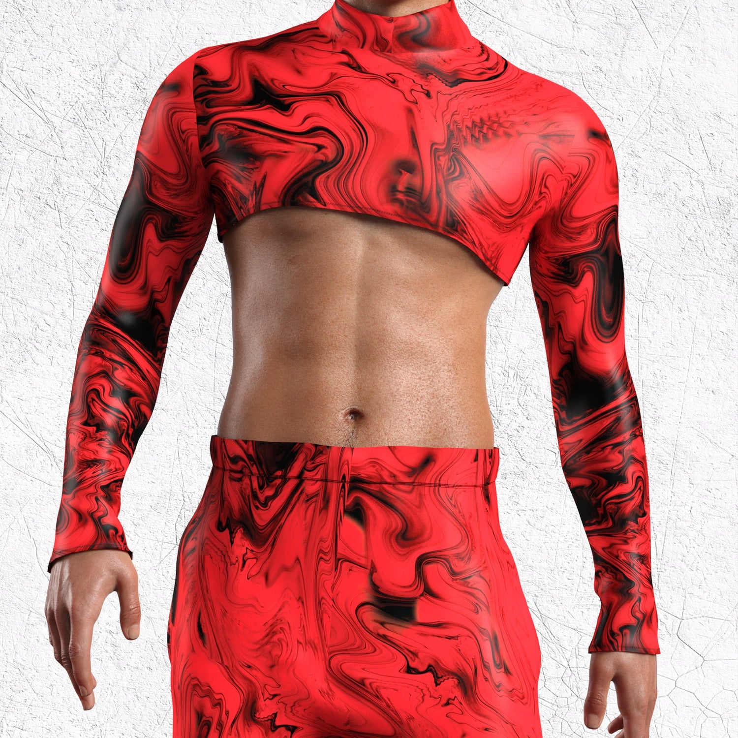 Bloodshot Male Crop Top Lycra