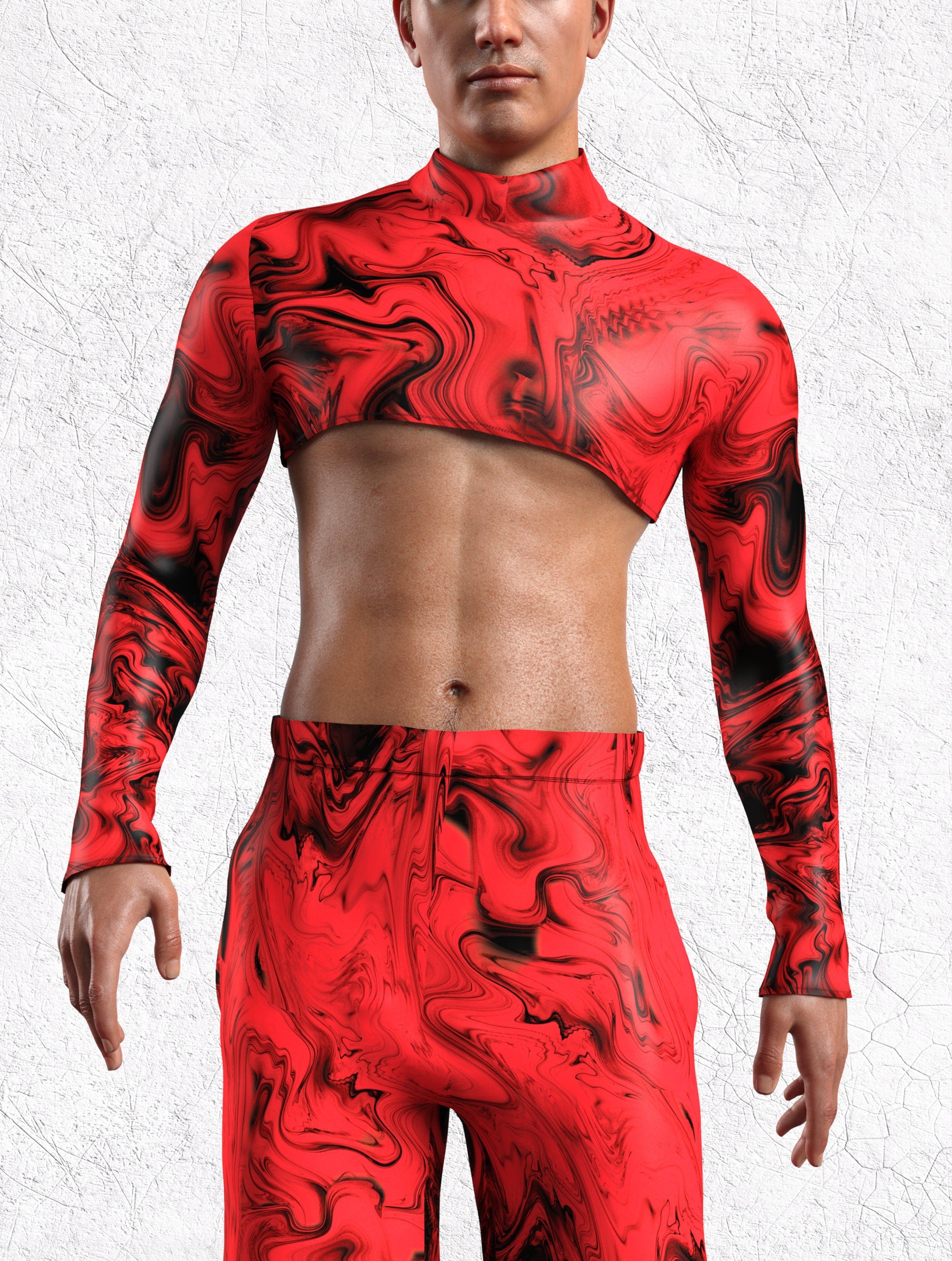 Bloodshot Male Crop Top Lycra