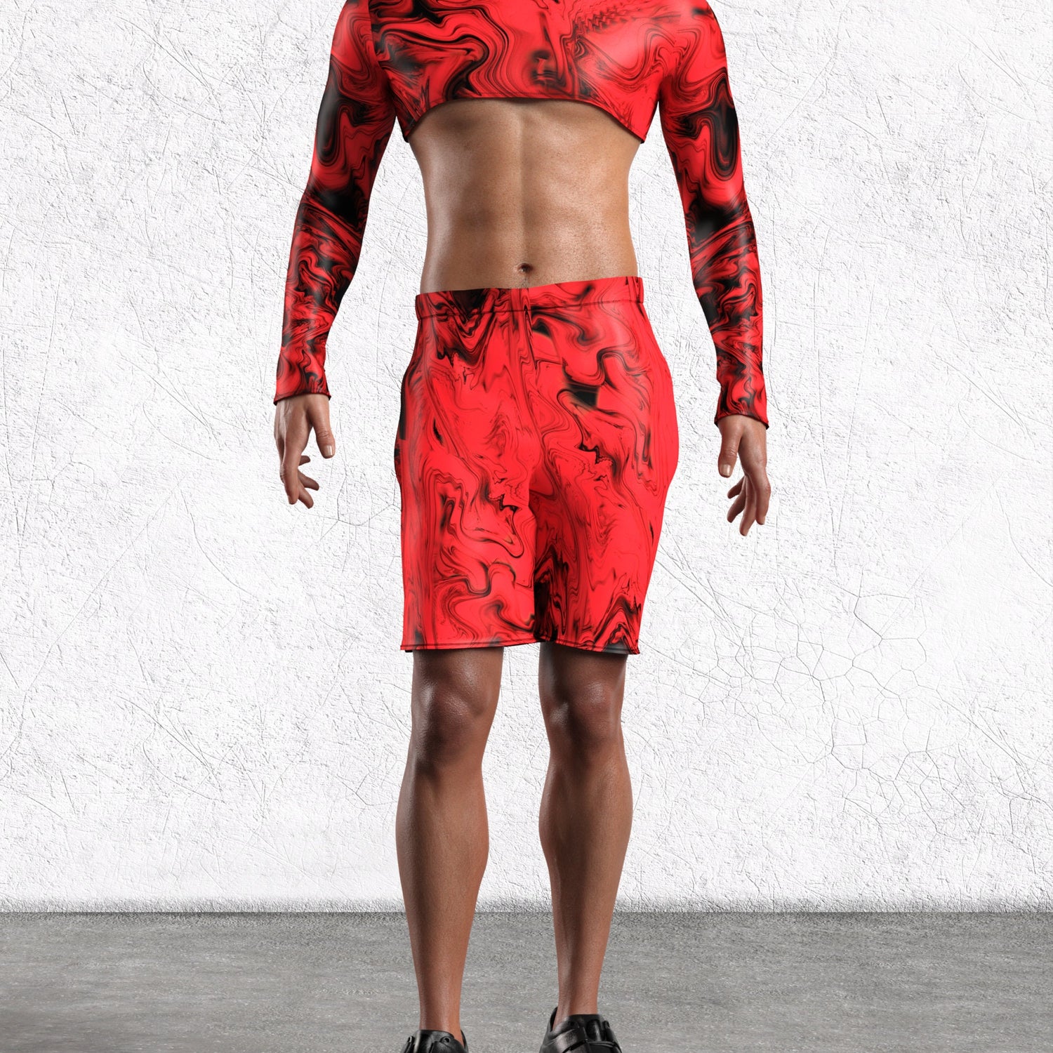 Men Bloodshot Male Crop Top