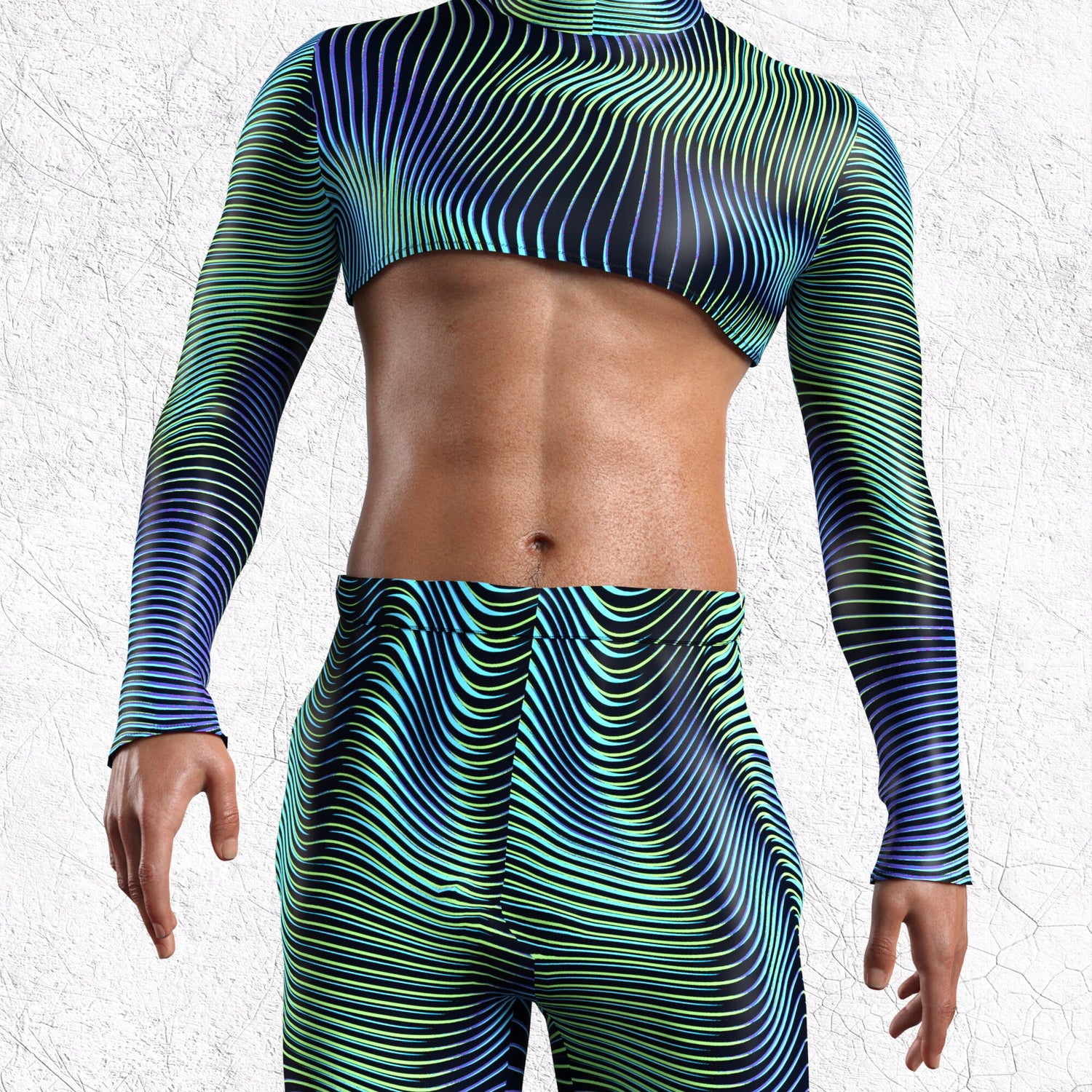 Illusions Male Crop Top Lycra
