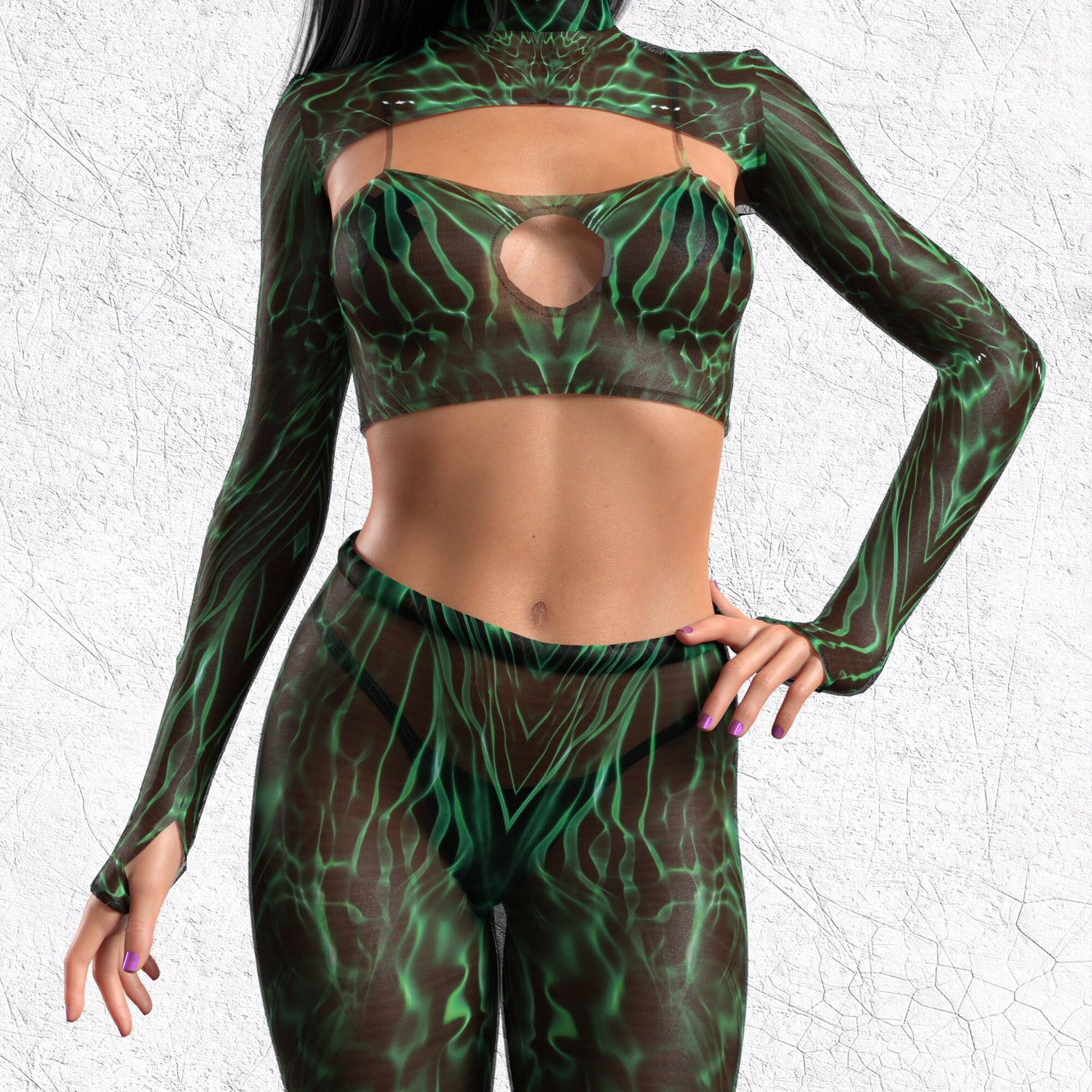 Electra Paradox Mesh Cutout Shrug Top 6