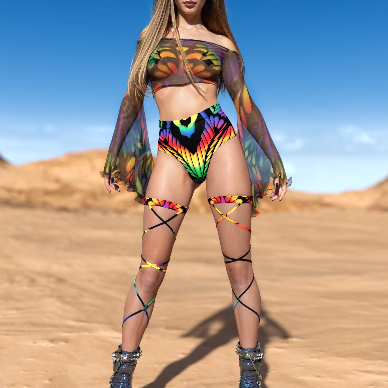 Rainbow Quiver Cut HW Shorts Festival