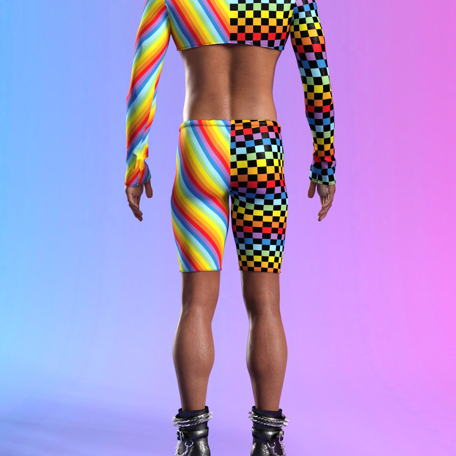 Checkered Past Male Crop Top 8