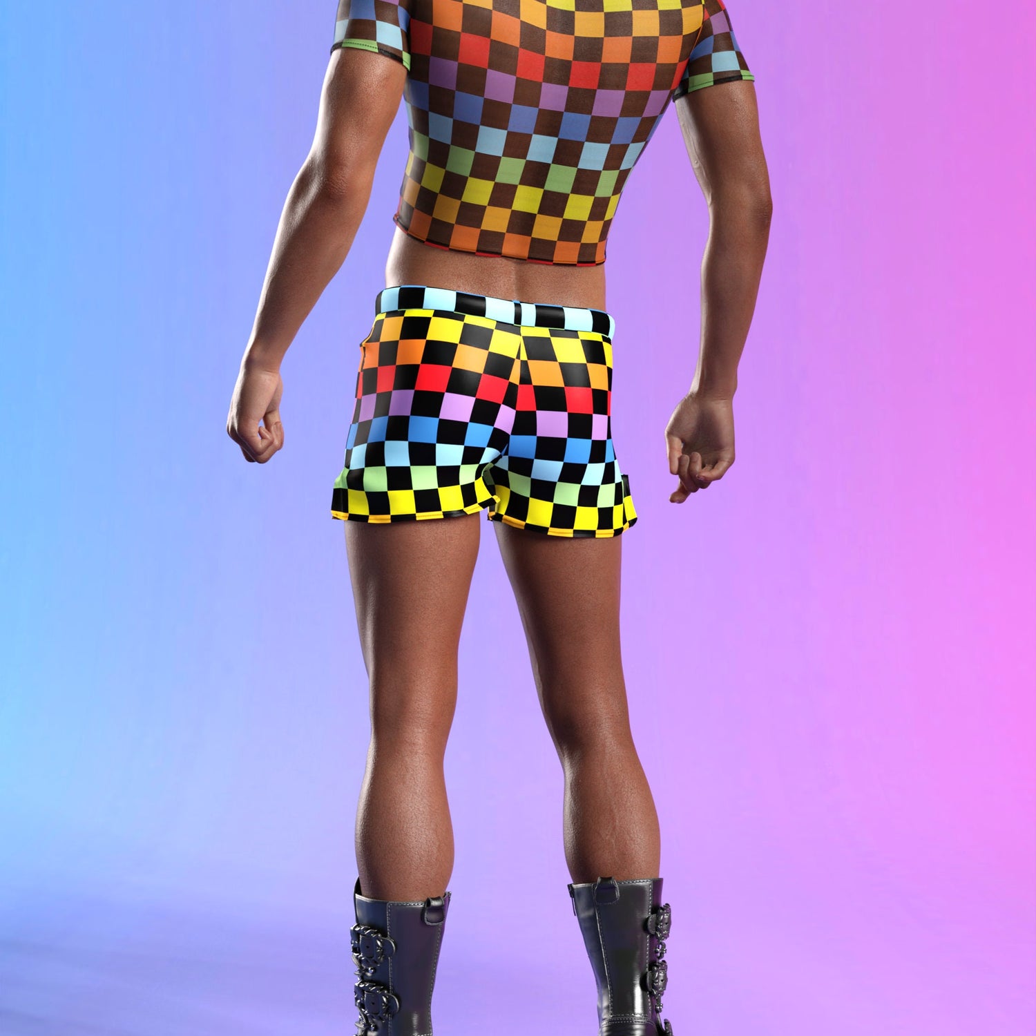 Men Joy Racer Male Mesh Crop Top