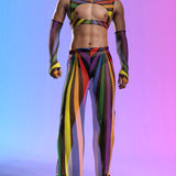 Rainbow Amira Mesh Male Split Pants