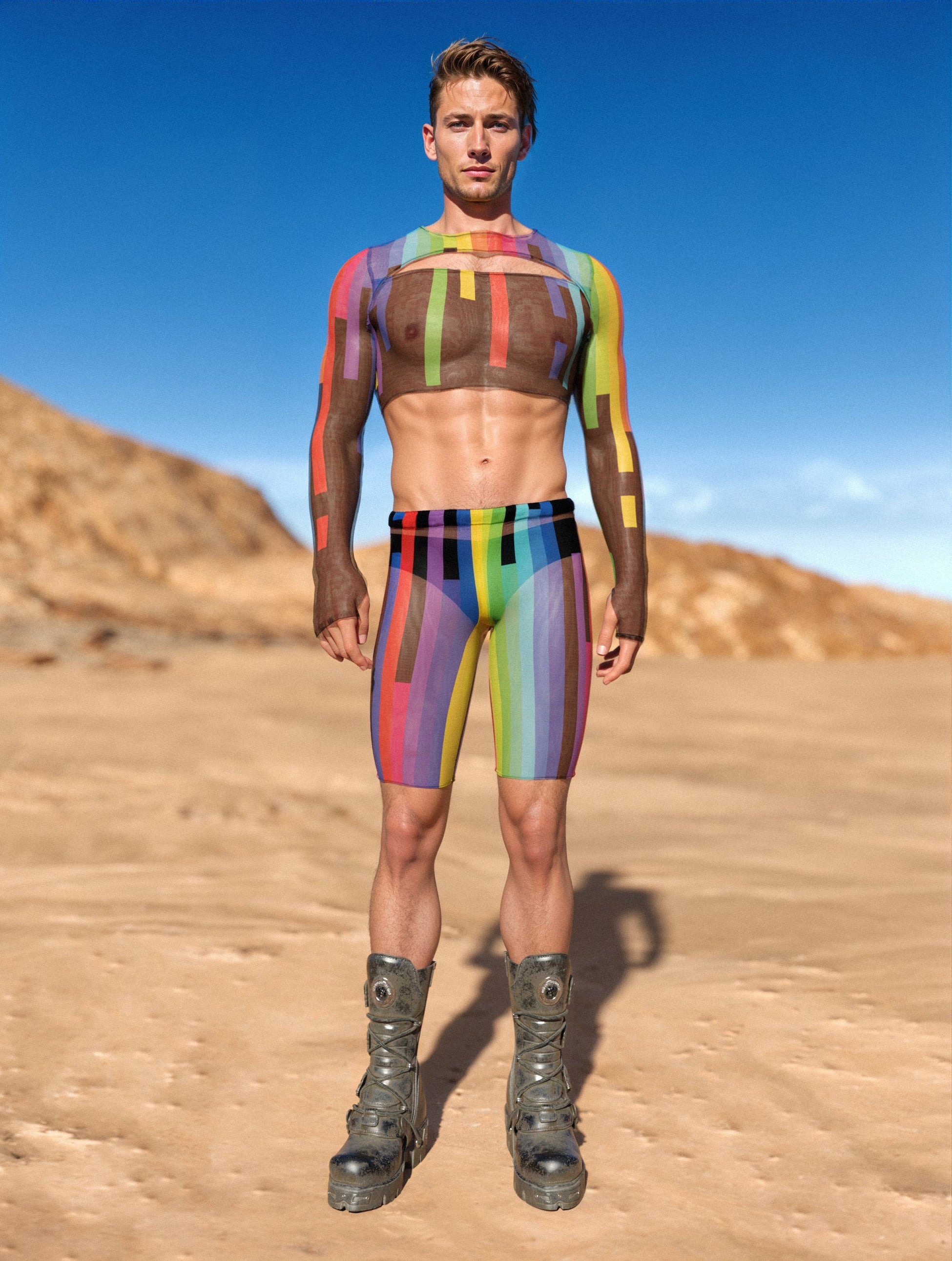 Rainscapes Mesh Male Biker Shorts 1