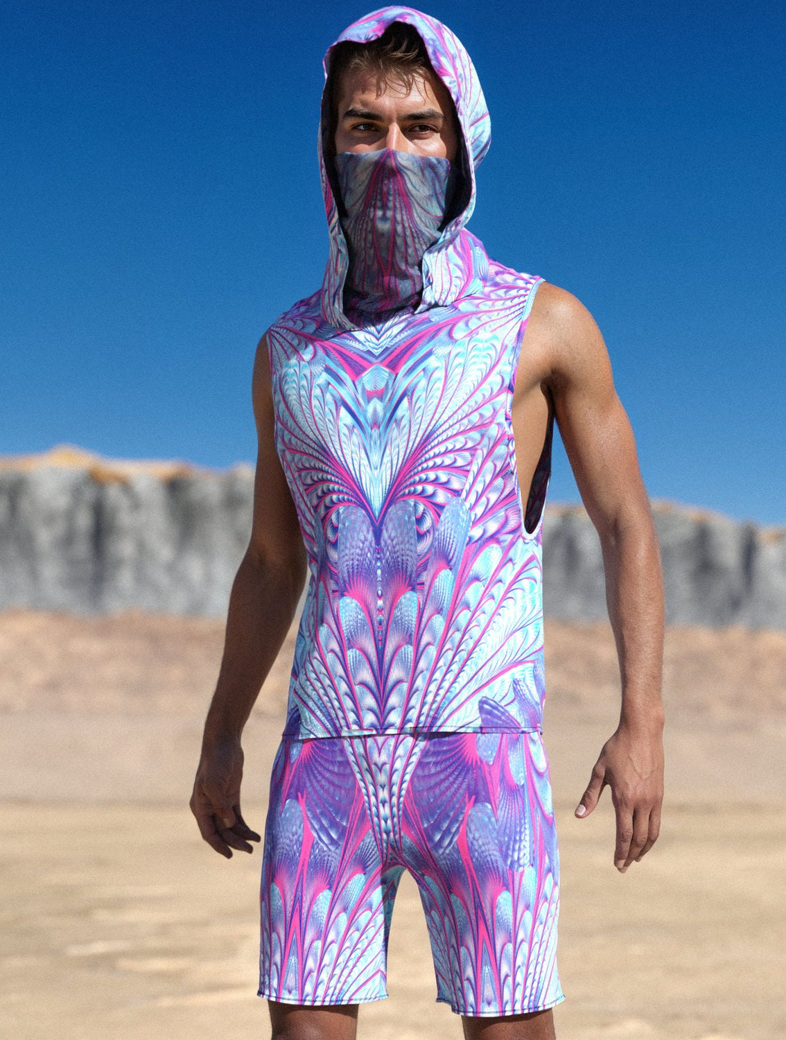 Desert Glow Male Rave Shorts