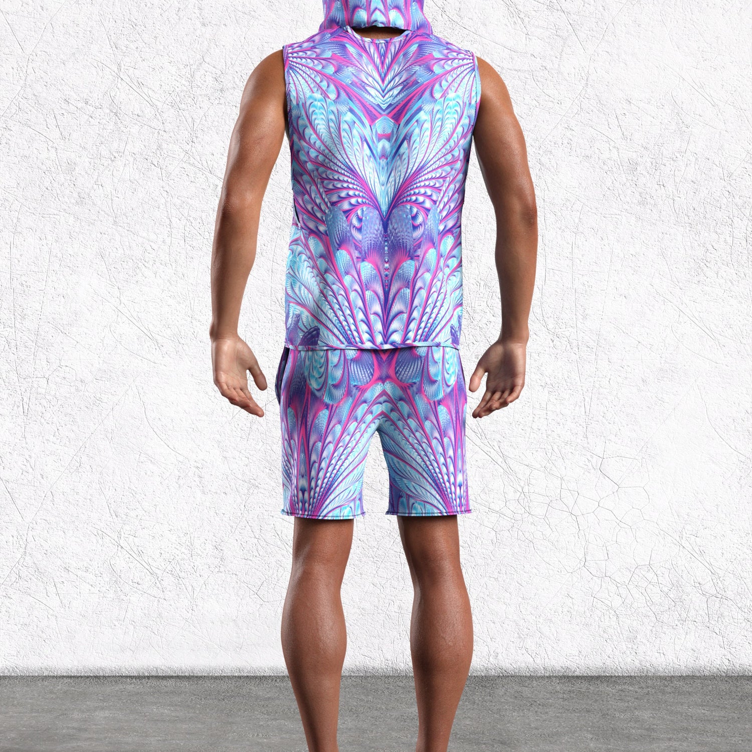 Men Desert Glow Male Rave Shorts