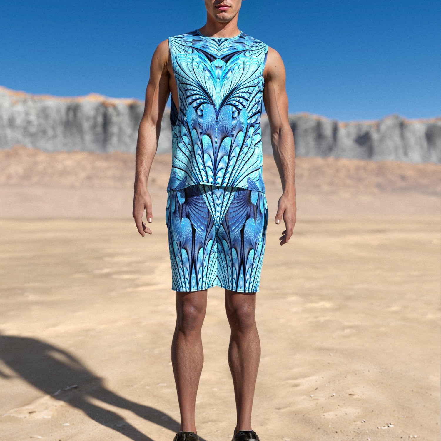 Desert Spirit Male Muscle Top Blue