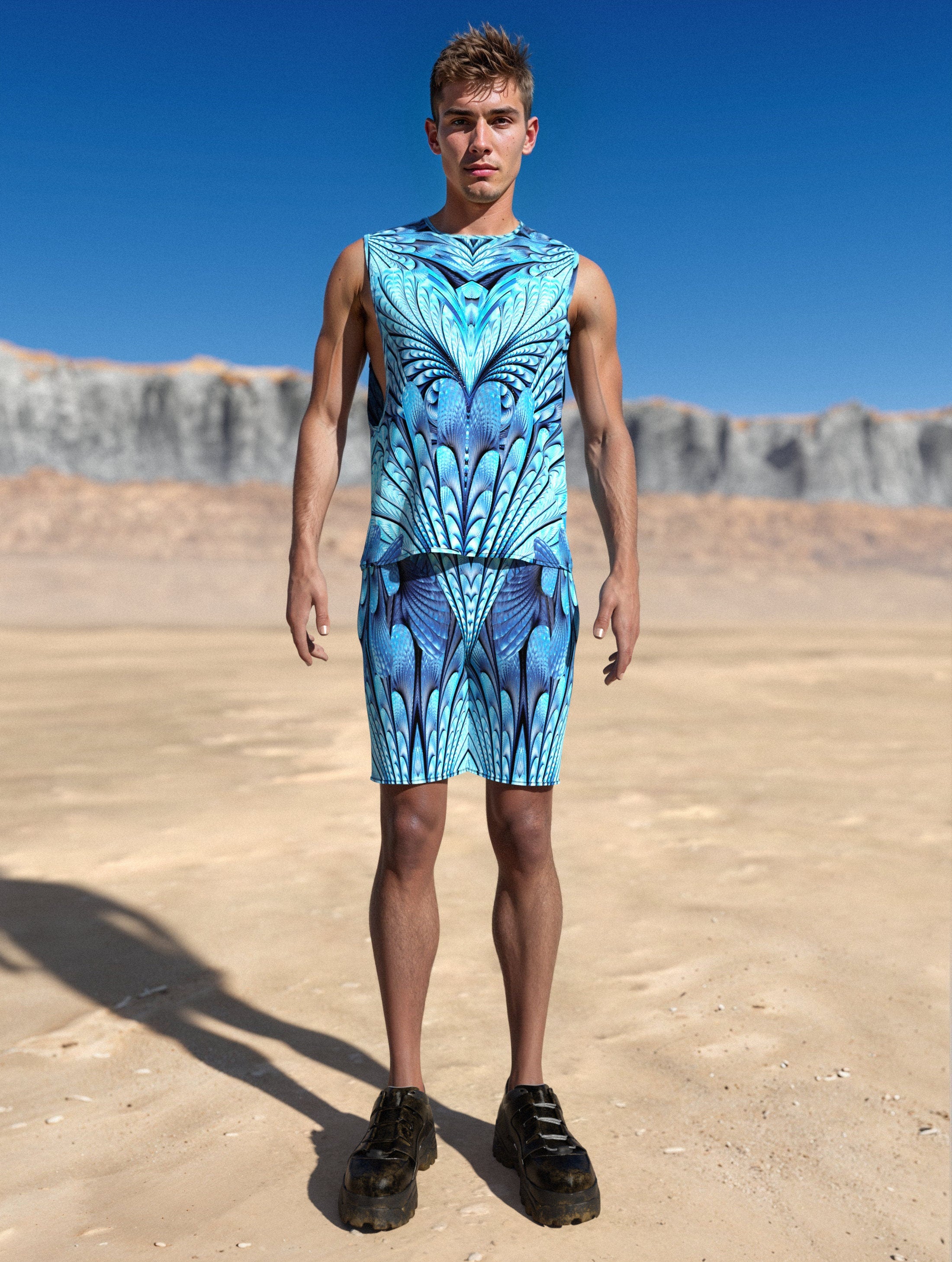 Desert Spirit Male Muscle Top Blue