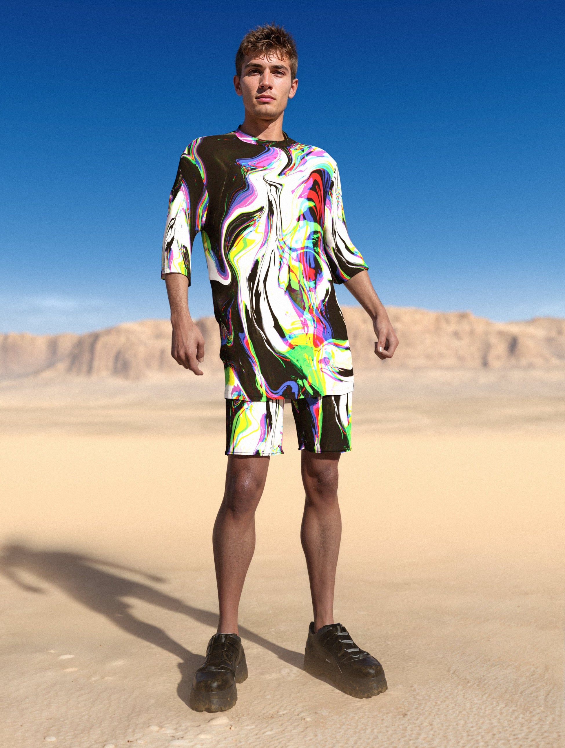 Rainbow Spill Male T-Shirt 2