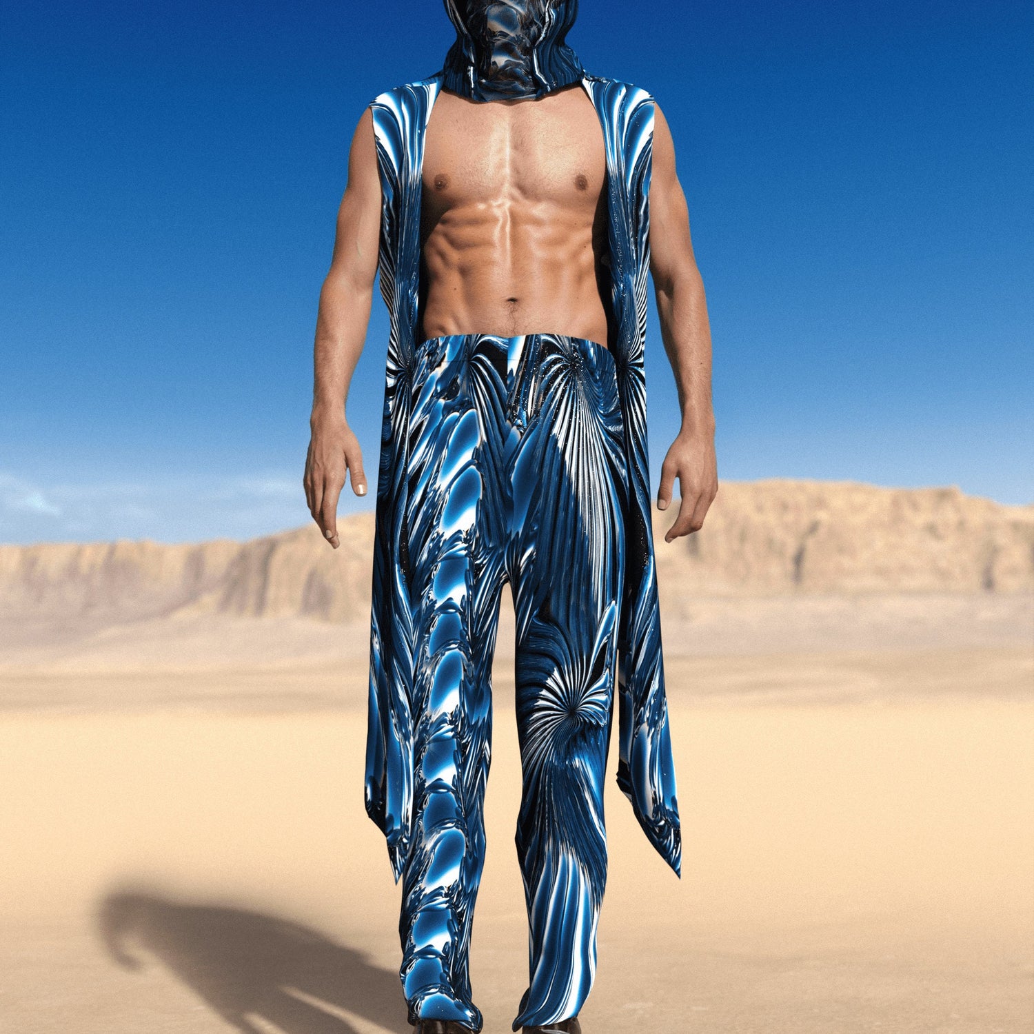 Men Aquametal Male Rave Hood