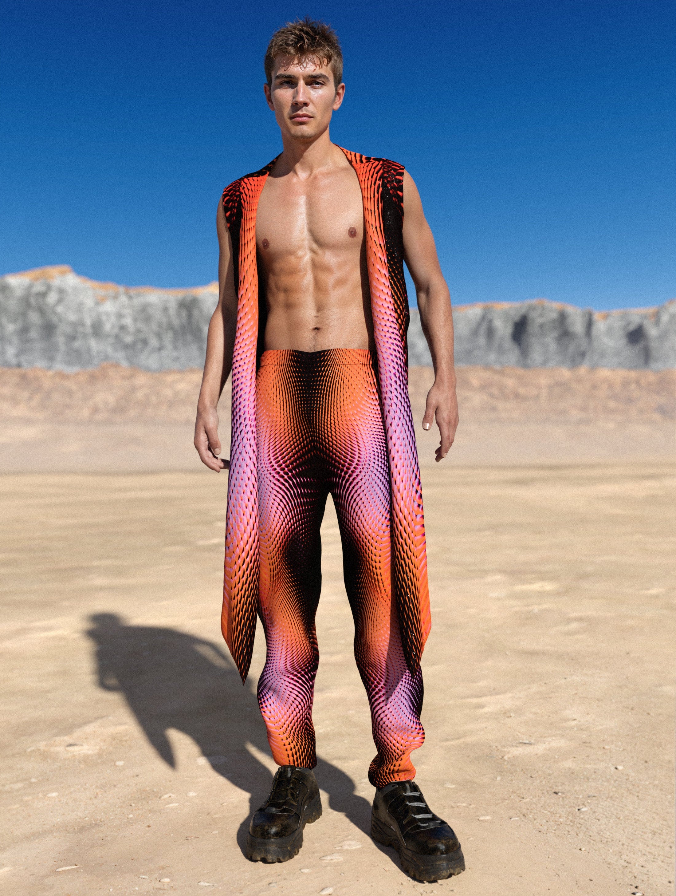 X Heat Male Rave Pants Orange