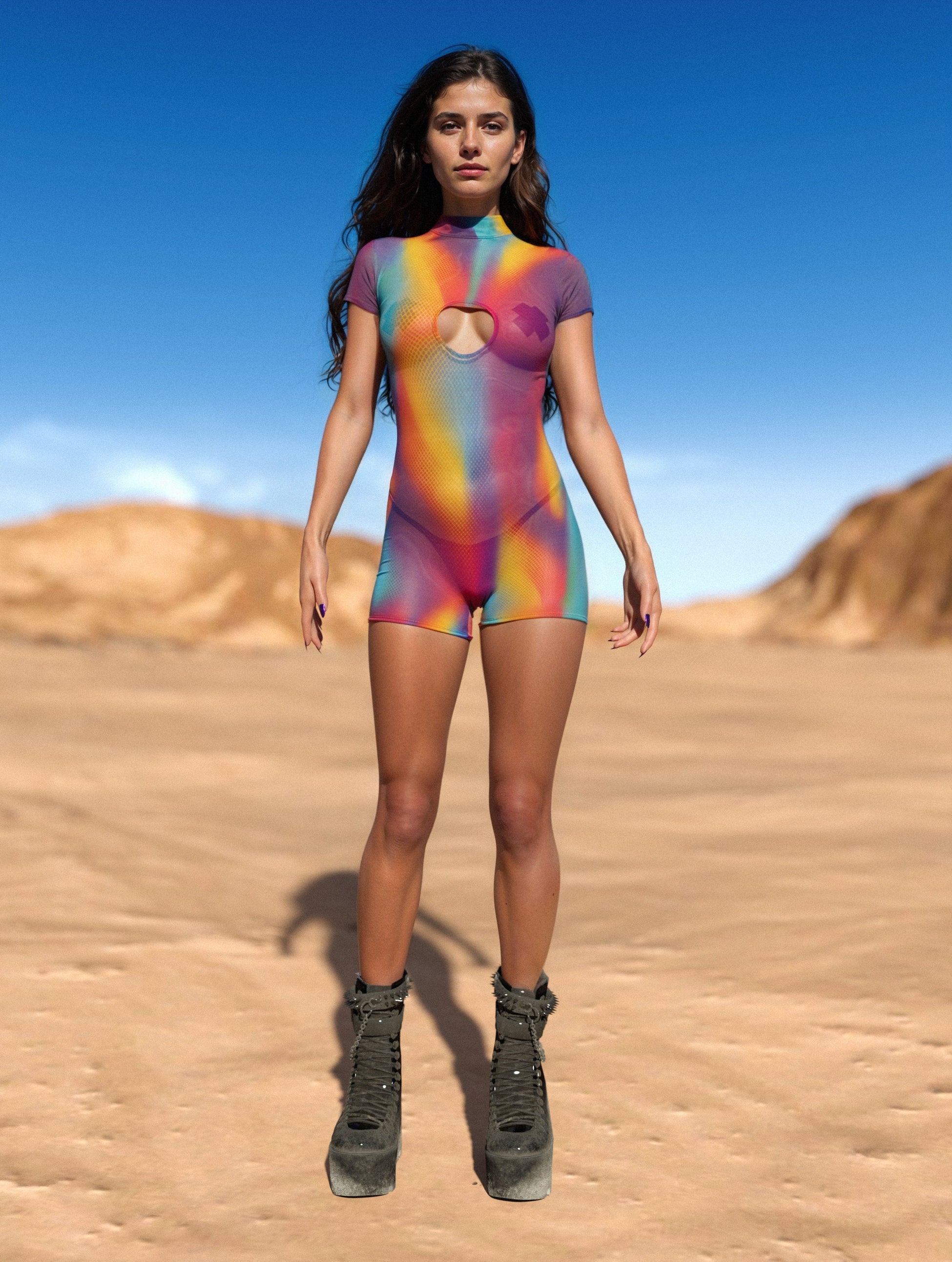 Ally Party Mesh Short Sleeve Romper 2