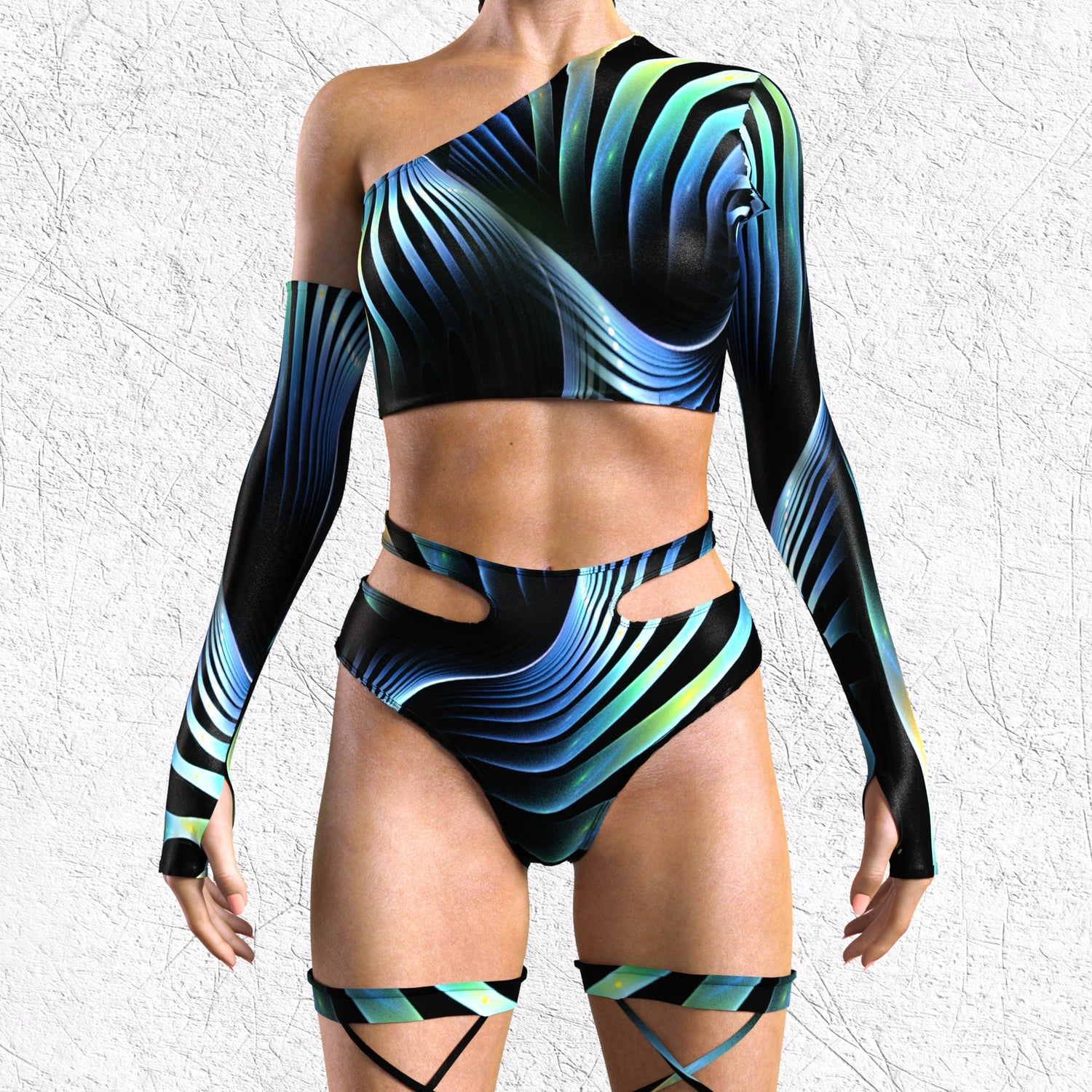 Intercept Cutout Rave Shorts Lycra