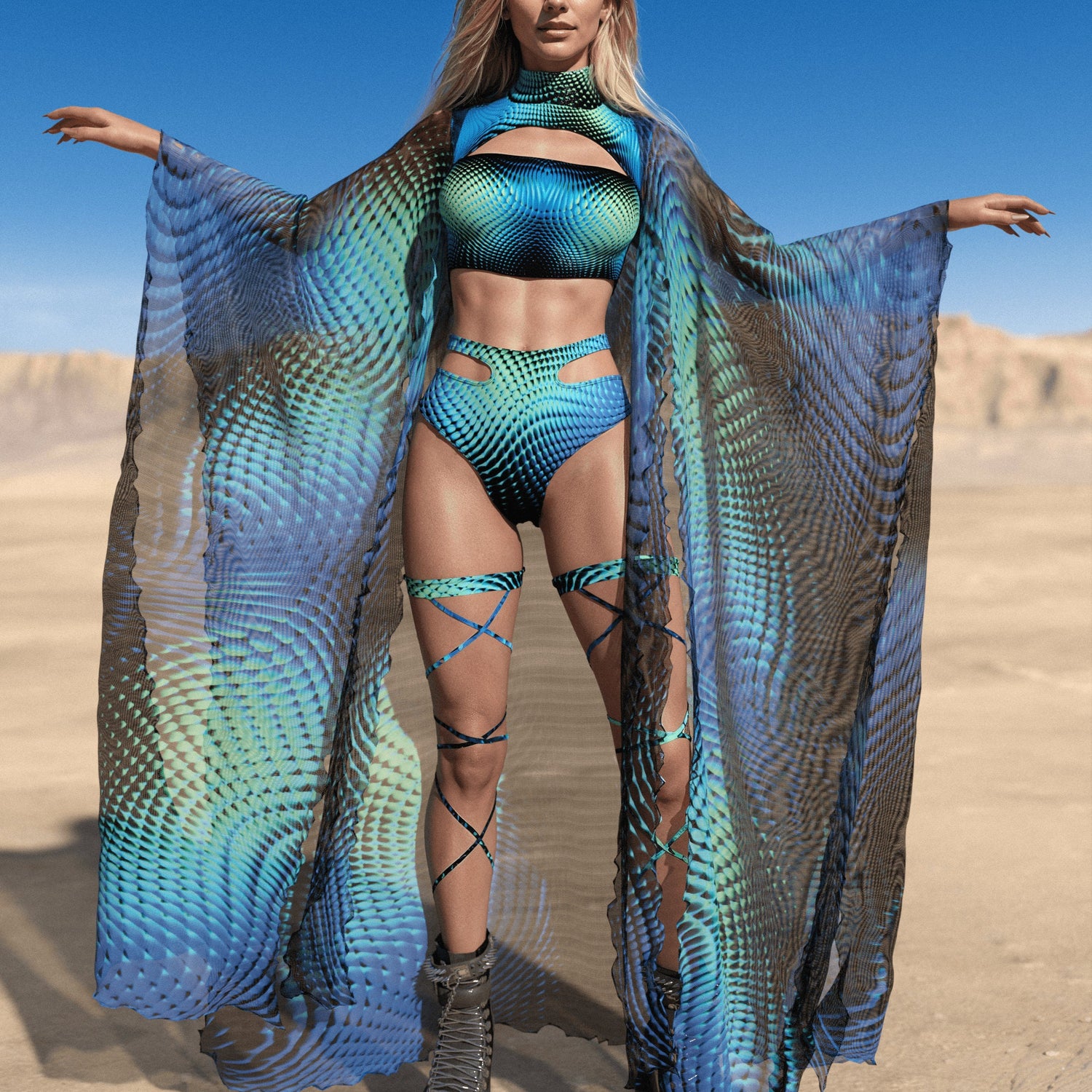 X Ice Rave Kimono Set Lycra