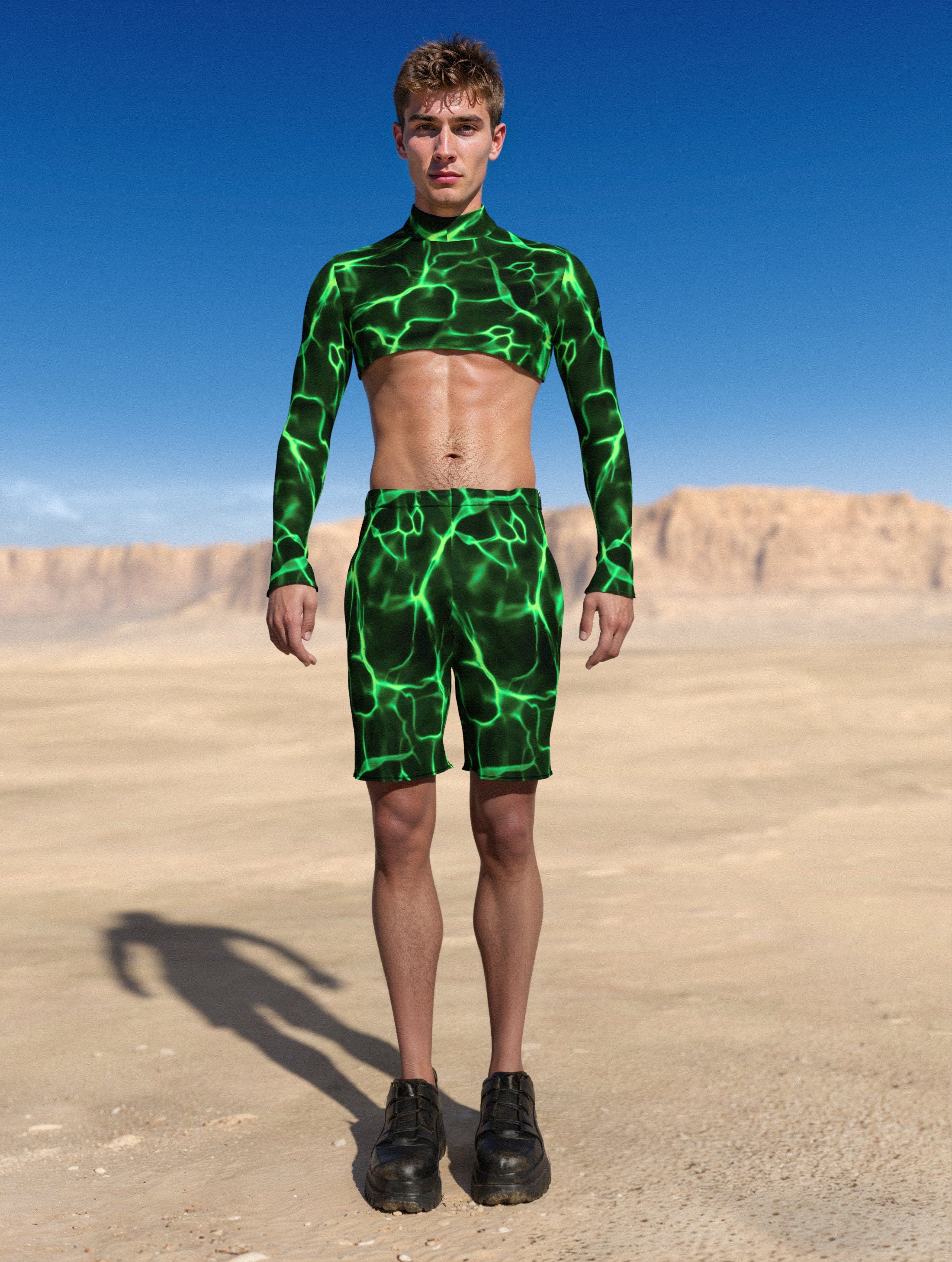 Dust Spectre Male Crop Top Green