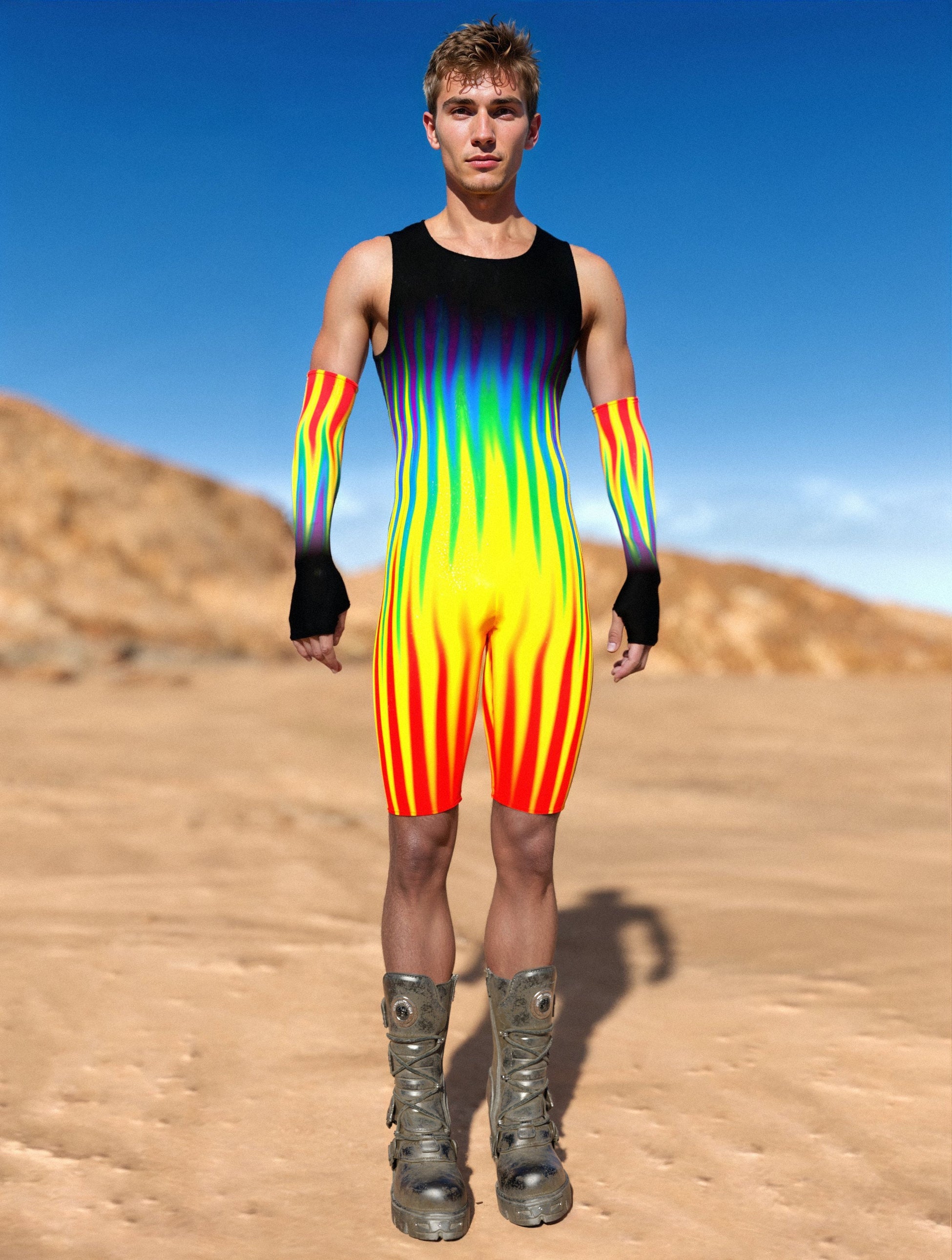 Dark Infinitum Male Back Zip Romper 2