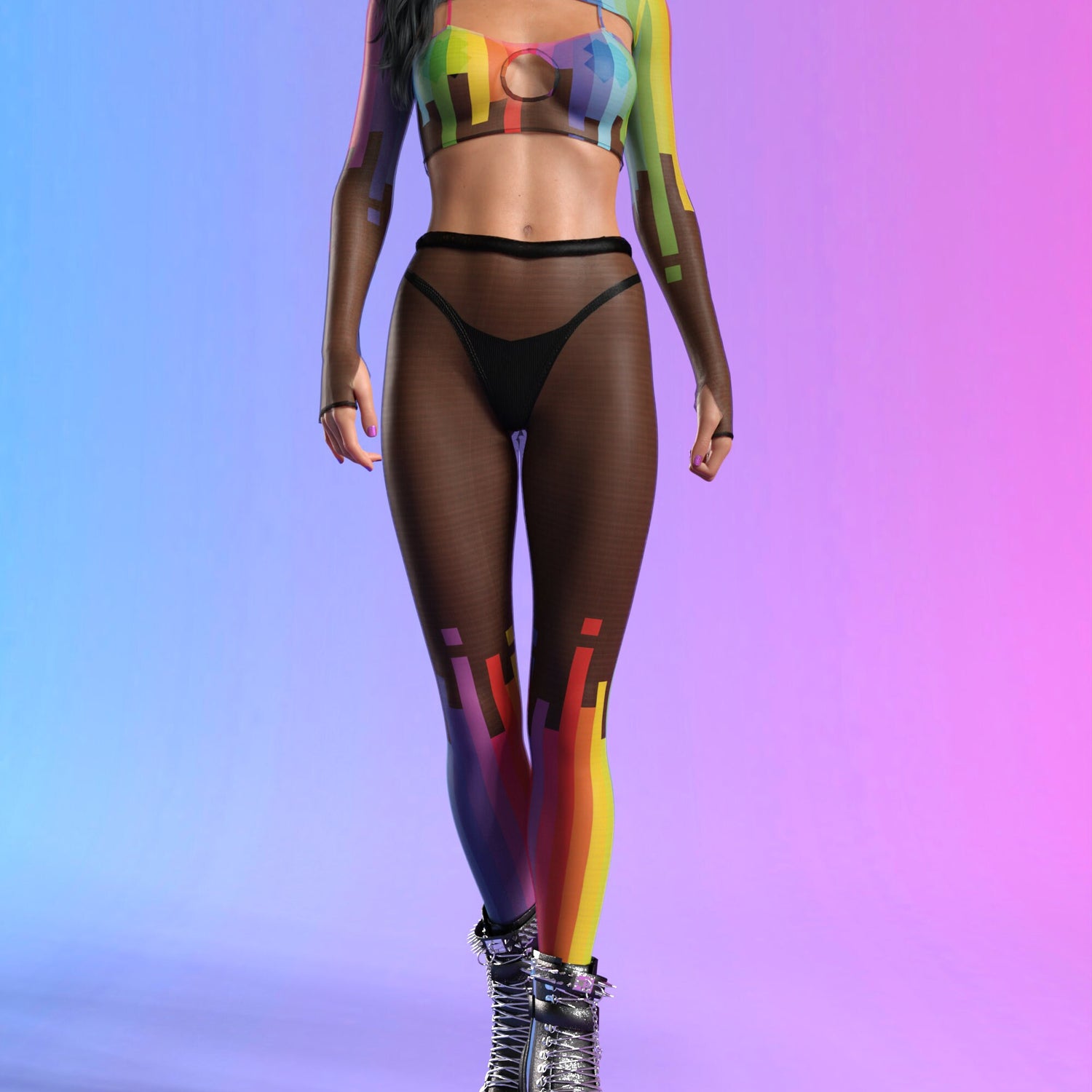 Rainscapes Mesh Cutout Shrug Top 4